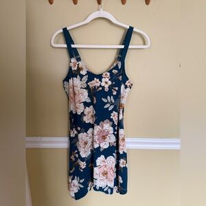 Lilac and London Floral Teal Tank nightgown/pajamas, small, good used condition